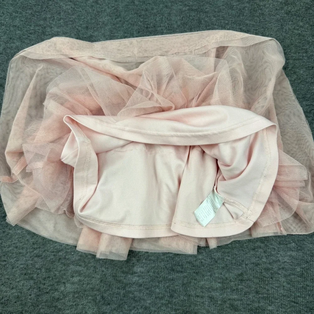 btween‎ Tutu Skirt Girls 3T Pink Silver Glitter Waistband Tulle Skort 20107